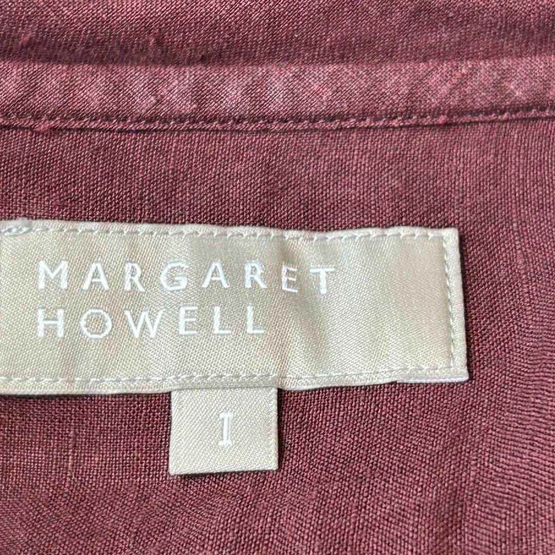 MARGARET HOWELL(マーガレットハウエル)のマーガレットハウエル セーラーカラーブラウス リネン100% 麻 ブラウン 1 レディースのトップス(シャツ/ブラウス(半袖/袖なし))の商品写真