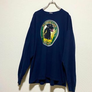 ギルタン(GILDAN)のアメリカ古着　ラブラドール　犬　アニマルプリント　長袖　Tシャツ　ロンT 2XL(Tシャツ/カットソー(七分/長袖))