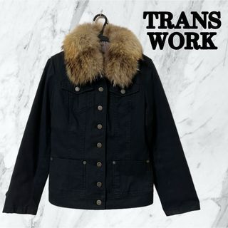 トランスワーク(TRANS WORK)の【美品】TRANS WORK トランスワーク ジャケット　アウター　ブラック(ノーカラージャケット)