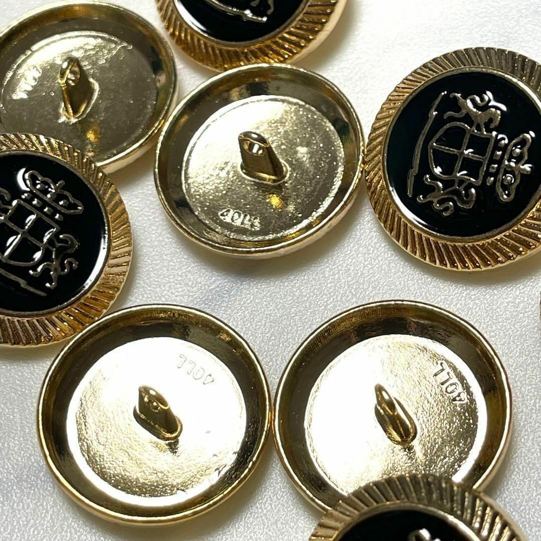 ボタン　2cm 金×黒　10個セット ハンドメイドの素材/材料(各種パーツ)の商品写真
