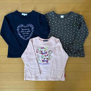 プティマイン(petit main)の女の子 長袖Tシャツ ロンT 3枚セット(Tシャツ/カットソー)