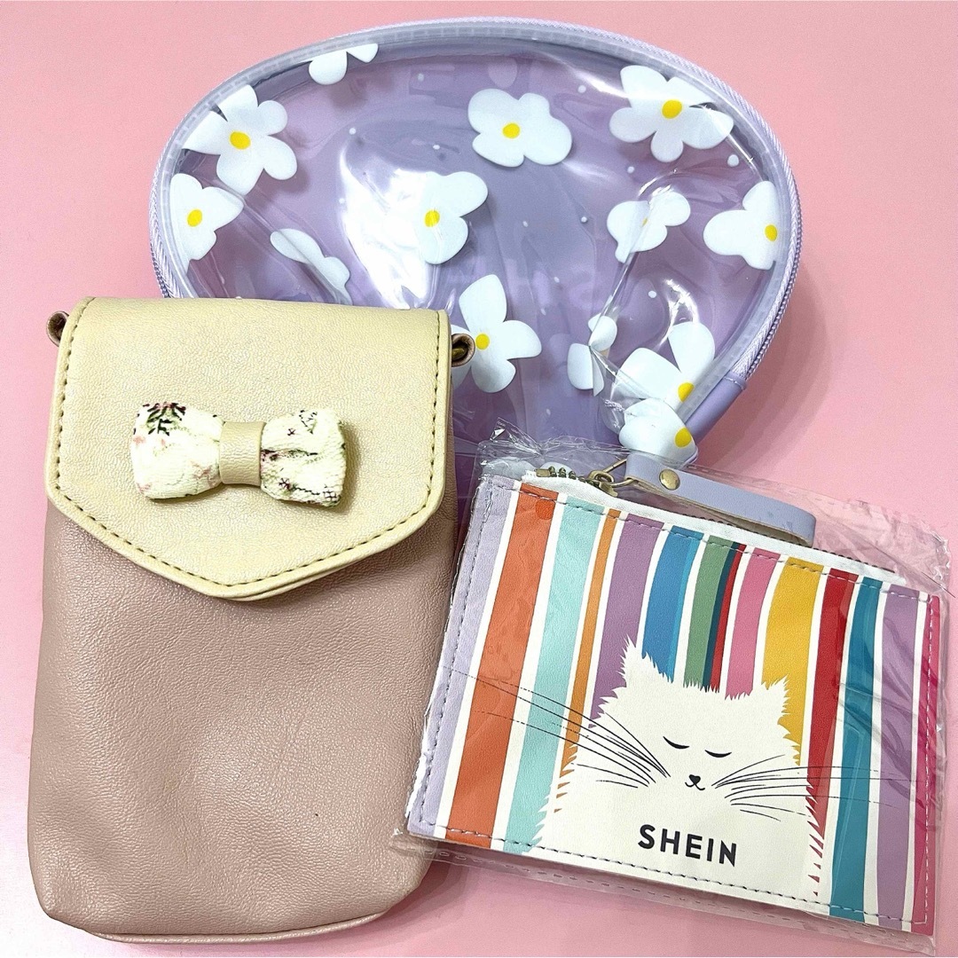 SHEIN(シーイン)の3点セット ポーチ カードケース スマホポーチ シーイン 雑貨 レディースのファッション小物(ポーチ)の商品写真