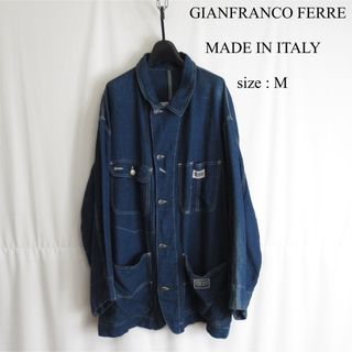 ジャンフランコフェレ(Gianfranco FERRE)の90s GIANFRANCO FERRE リネン デニムジャケット カバーオール(カバーオール)