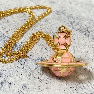 ヴィヴィアンウエストウッド(Vivienne Westwood)のヴィヴィアン　ガリレオオーブネックレス　ゴールド×ピンク(ネックレス)