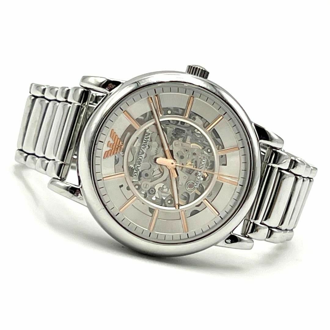 【人気モデル】エンポリオアルマーニ　メンズ　時計　腕時計　自動巻き　シルバー色 | フリマアプリ ラクマ