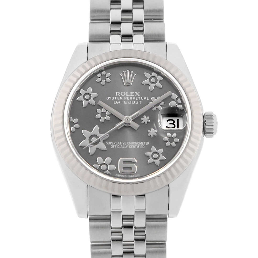 ROLEX(ロレックス)のロレックス デイトジャスト31 178274 グレー フラワーモチーフ 6アラビア G番 ボーイズ(ユニセックス) 中古 腕時計 メンズの時計(腕時計(アナログ))の商品写真