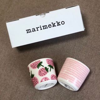 マリメッコ(marimekko)のマリメッコ 【marimekko】ラテマグ・マンシッカ・いちご柄・ストロベリー(グラス/カップ)