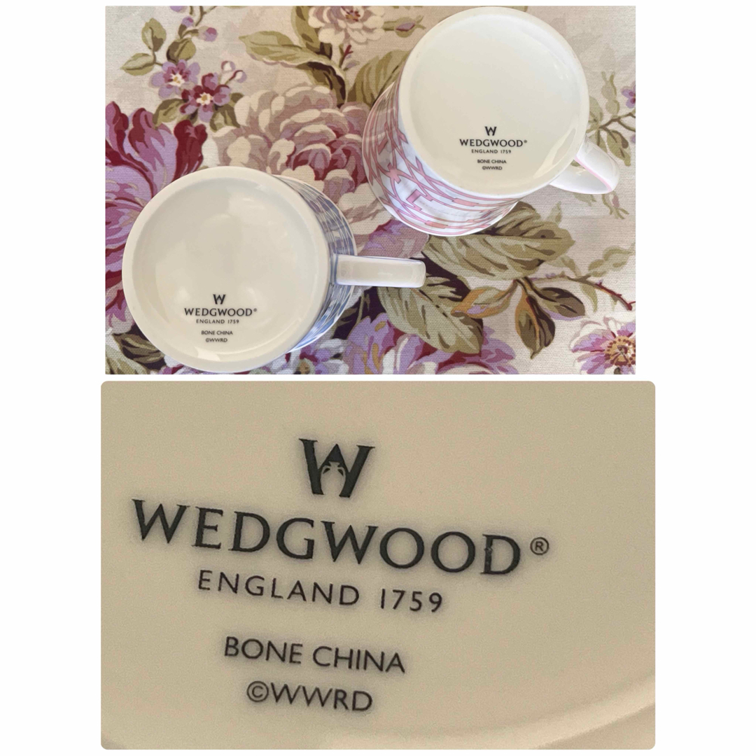 WEDGWOOD(ウェッジウッド)の【美品】ウェッジウッド★アイコンデルフィ★マグカップ　ペア インテリア/住まい/日用品のキッチン/食器(グラス/カップ)の商品写真