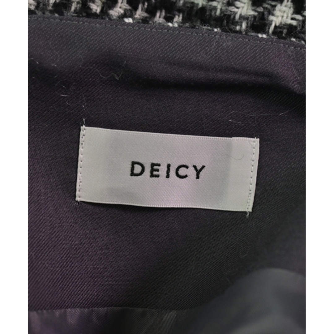 deicy(デイシー)のdeicy デイシー ミニスカート 0(XS位) 黒x白(総柄) 【古着】【中古】 レディースのスカート(ミニスカート)の商品写真