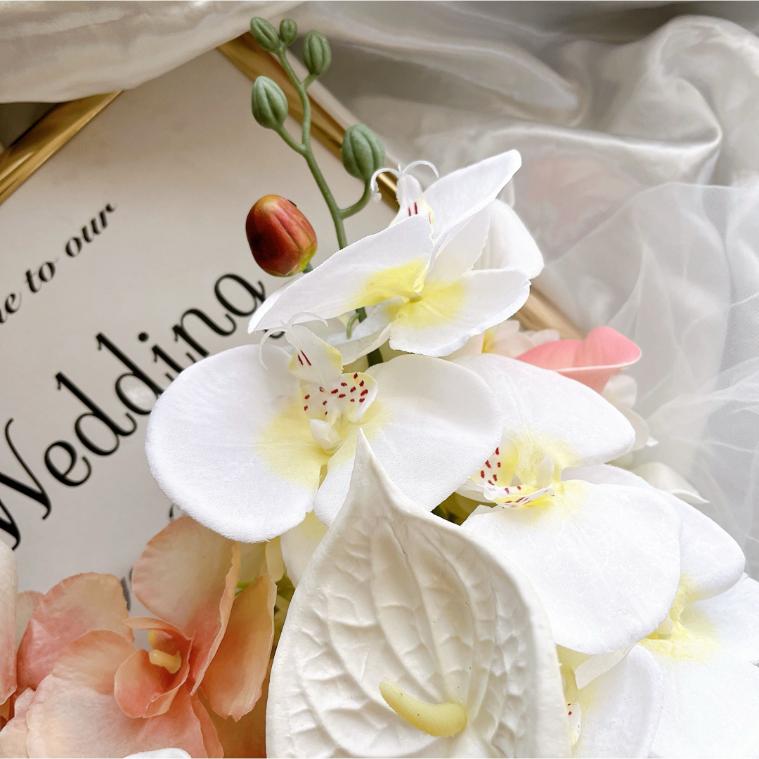 再販 受注製作 No.176クラッチブーケ 結婚式 ウエディングブーケ 前撮り ハンドメイドのウェディング(ブーケ)の商品写真