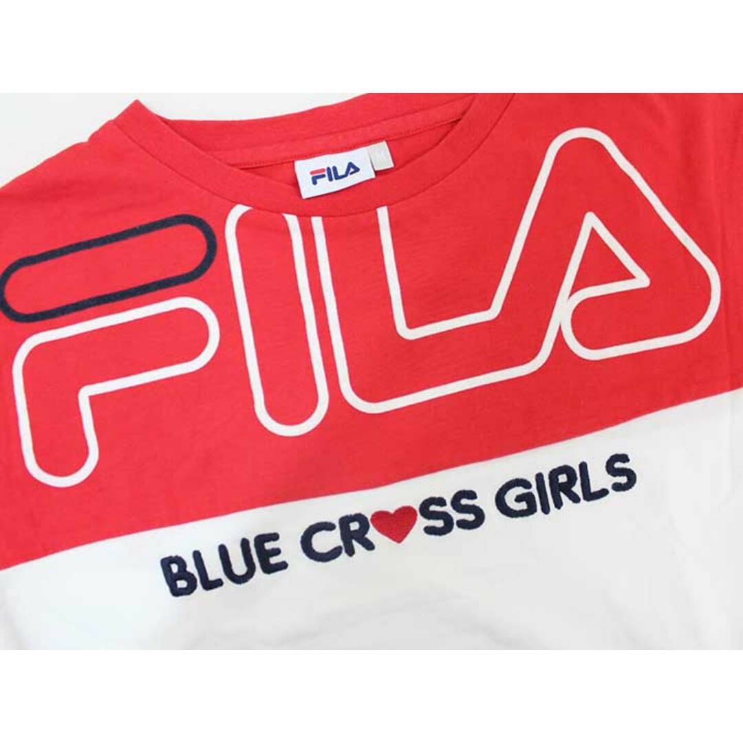 bluecross(ブルークロス)の▽ブルークロス/BLUE CROSS▽150cm 半袖Tシャツ/半袖カットソー 赤×白系 '19年製 フィラコラボ【中古】子供服 キッズ kids ジュニア 女の子 夏 317022 tops キッズ/ベビー/マタニティのキッズ服女の子用(90cm~)(Tシャツ/カットソー)の商品写真