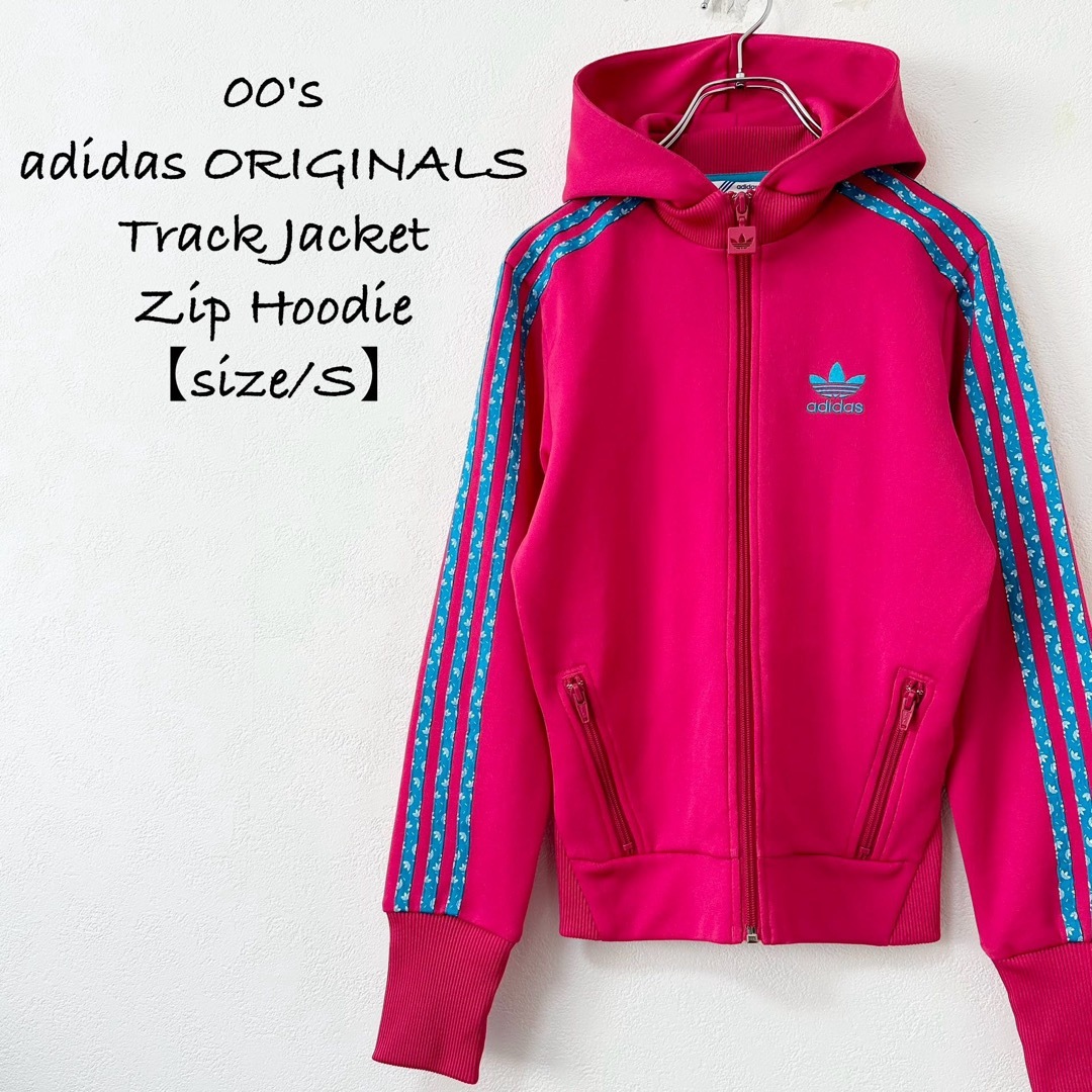 Originals（adidas）(オリジナルス)の美品★00s★adidas/アディダス★ジャージ★パーカー★ピンク×青×白★S レディースのトップス(その他)の商品写真