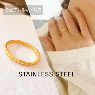 ꫛꫀꪝ●stainless●ラスト2点●ステンレスファセットカットスタッズリング(リング(指輪))