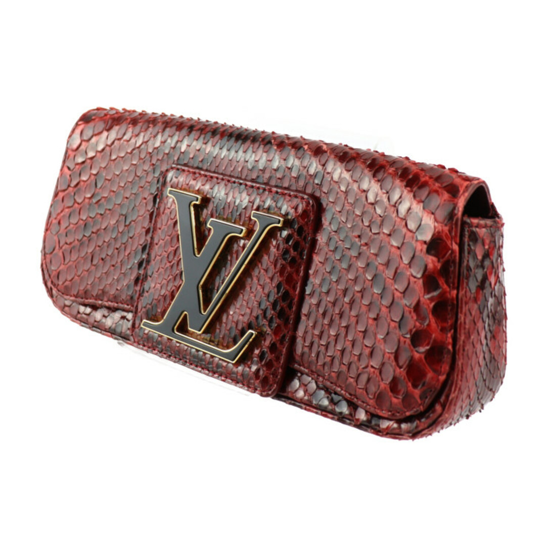 LOUIS VUITTON(ルイヴィトン)のLOUIS VUITTON ルイ ヴィトン  ポシェット ソービー クラッチバッグ M93728 パイソン レザー  レッド系 ゴールド金具  セカンドバッグ エキゾチックレザー ビトン 【本物保証】 レディースのバッグ(クラッチバッグ)の商品写真