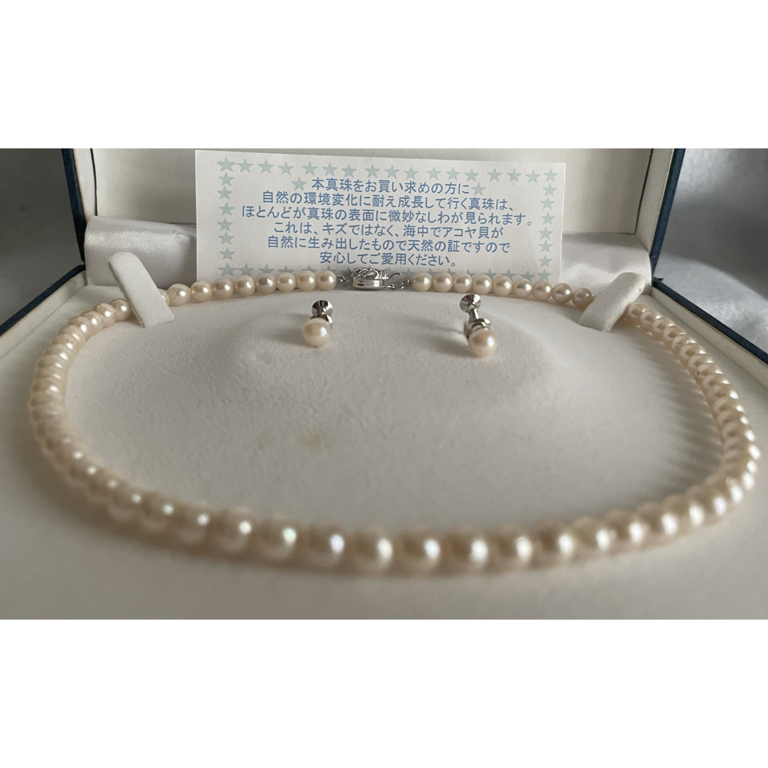 あこや真珠ネックレス　イヤリング　6㎜　5㎜　silver レディースのアクセサリー(ネックレス)の商品写真
