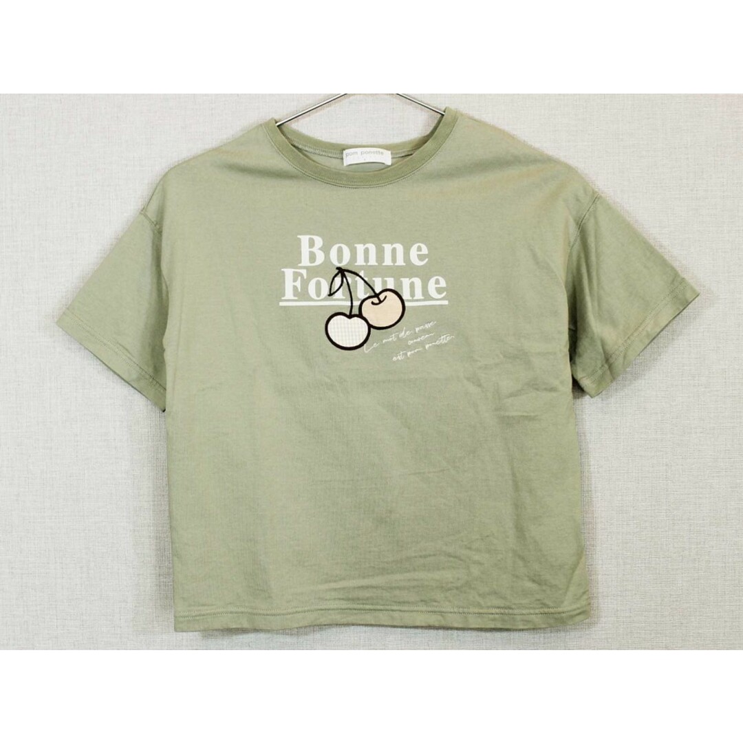 pom ponette(ポンポネット)の[ポンポネット/pom ponette]140cm 半袖カットソー/半袖Tシャツ カーキ【中古】子供服 キッズ kids ジュニア 女の子 夏 424032 tops キッズ/ベビー/マタニティのキッズ服女の子用(90cm~)(Tシャツ/カットソー)の商品写真