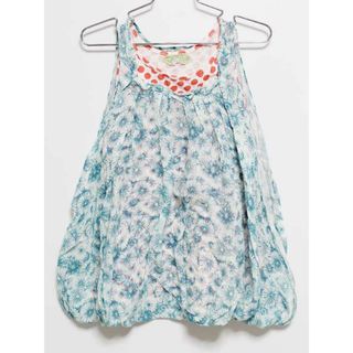 ‡フェフェ/fafa‡110cm ノースリーブ/カットソー/袖なし 白×グリーン【中古】子供服 キッズ kids 女の子 夏 625032 tops