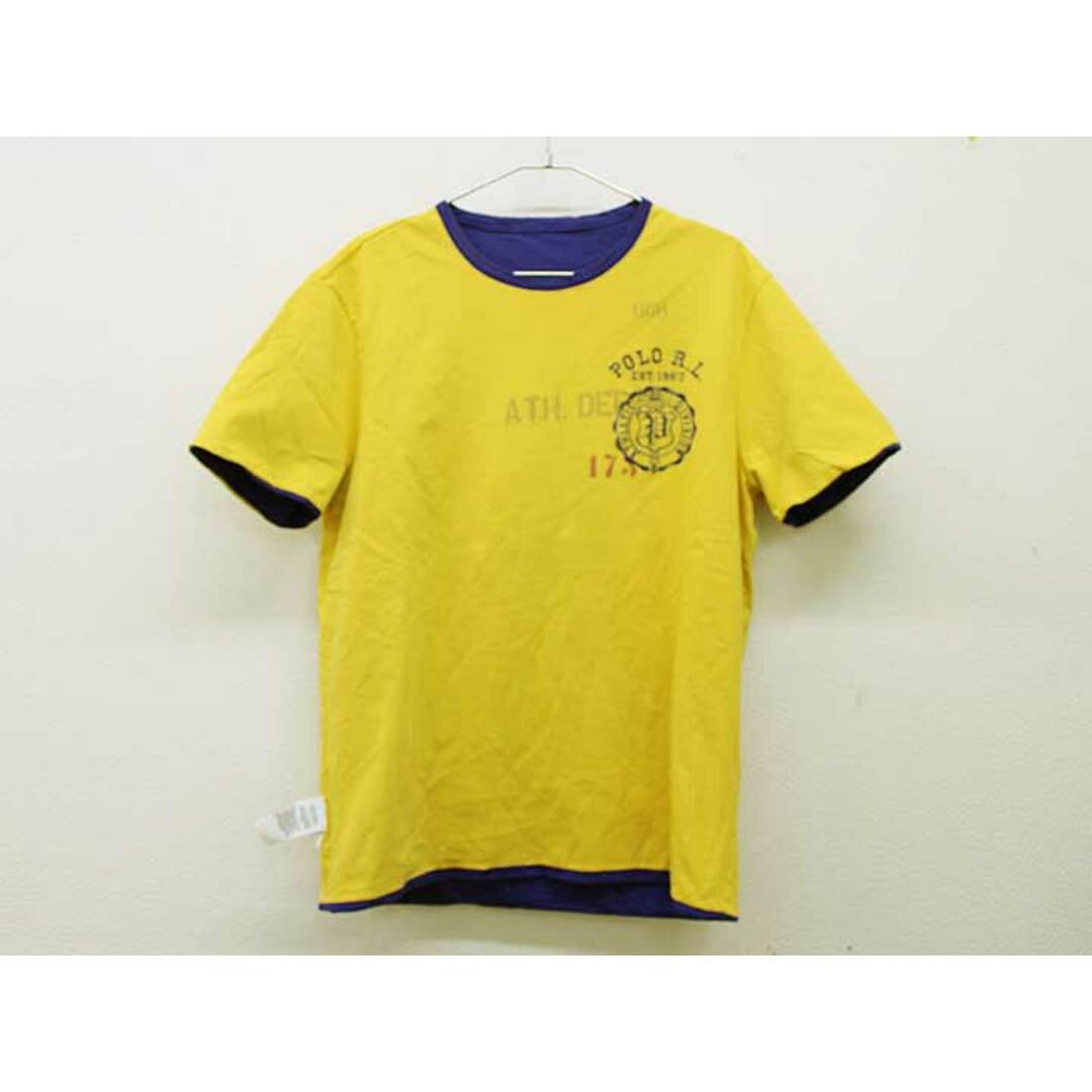 Ralph Lauren(ラルフローレン)の【夏物 新入荷!】▼ラルフローレン/Ralph Lauren▼150cm位 半袖Tシャツ/半袖カットソー/ロンT 黄×紫 リバーシブル【中古】子供服 キッズ kids ジュニア 男の子 夏 tops 803042 キッズ/ベビー/マタニティのキッズ服女の子用(90cm~)(Tシャツ/カットソー)の商品写真