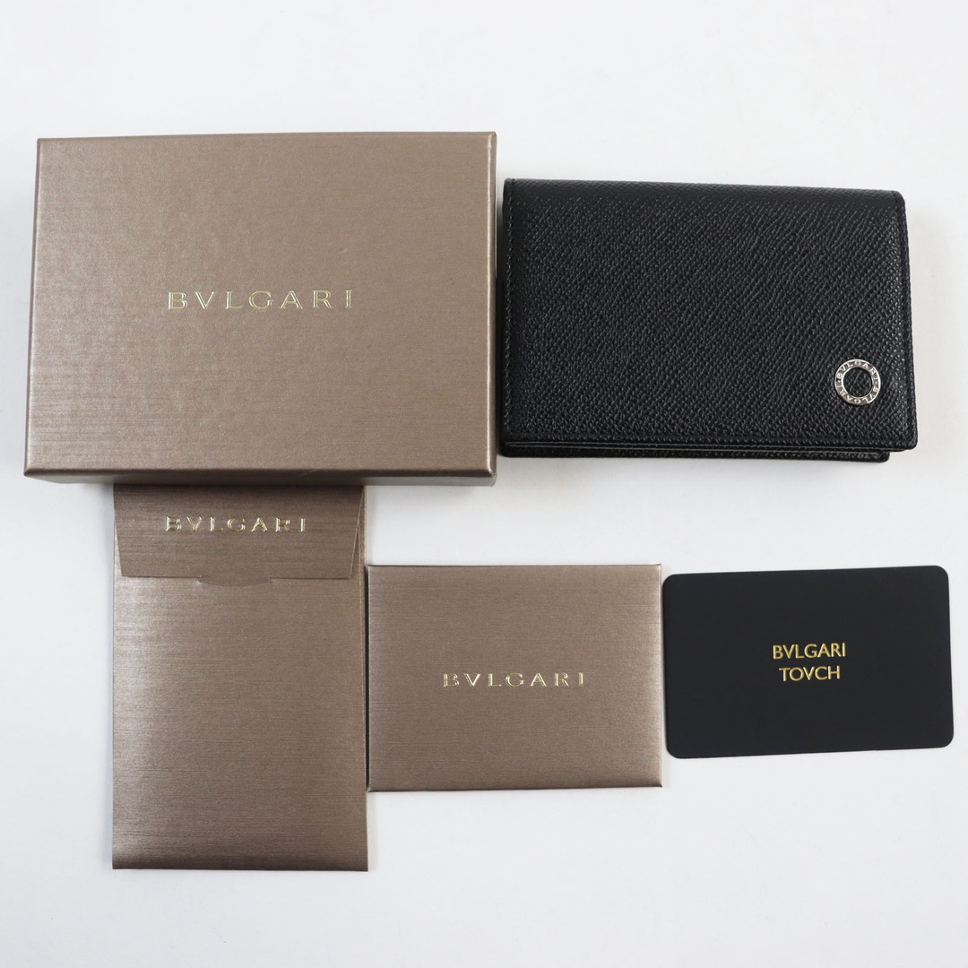 BVLGARI(ブルガリ)の未使用品 BVLGARI ブルガリ 30400 ブルガリブルガリマン レザー ロゴ金具付き カードケース 名刺入れ ブラック 箱付き イタリア製 メンズ メンズのファッション小物(名刺入れ/定期入れ)の商品写真