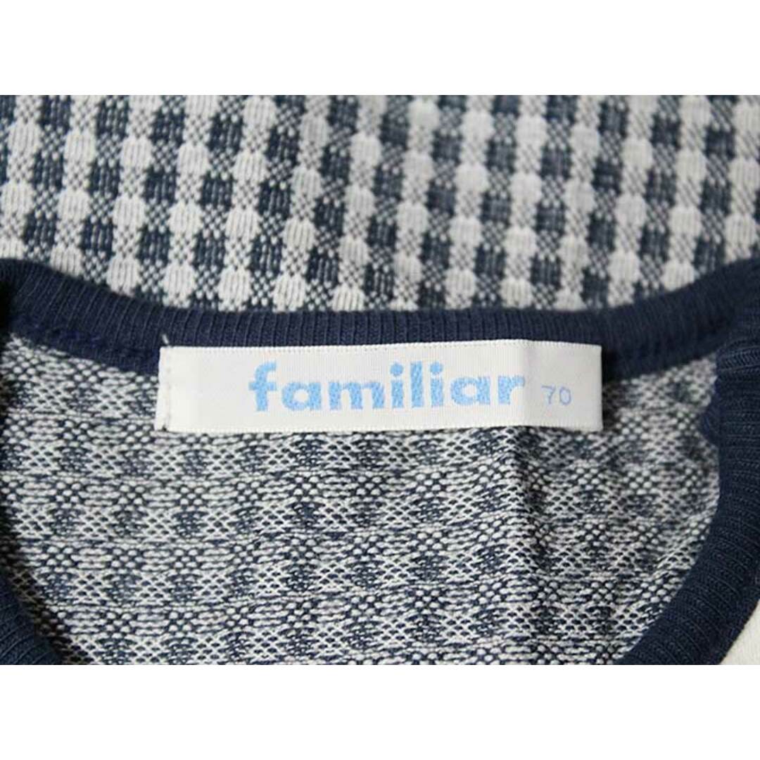 familiar(ファミリア)の《ファミリア/familiar》70cm 半袖Tシャツ/半袖カットソー 紺×白【中古】子供服 キッズ kids 男の子 夏 615032 tops キッズ/ベビー/マタニティのキッズ服女の子用(90cm~)(Tシャツ/カットソー)の商品写真