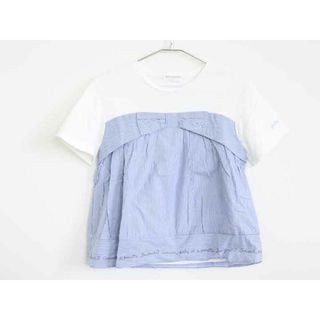 ポンポネット(pom ponette)の†ポンポネット/pom ponette†140cm(S) 半袖Tシャツ/半袖カットソー 白×青【中古】子供服 キッズ kids ジュニア 女の子 夏 824032 tops(Tシャツ/カットソー)