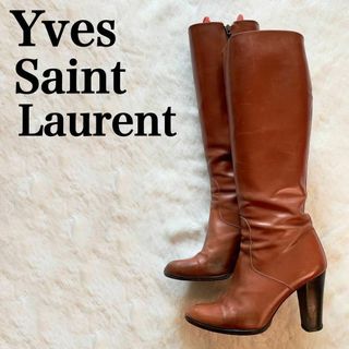 Yves Saint Laurent - 高級》YSL Yves Saint Laurent ロング ブーツ レザー 23