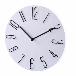 【色: ホワイト】Nbdeal 掛け時計 電波時計 おしゃれ 軽い 壁掛け時計 (置時計)
