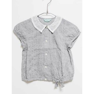 ハッカ(HAKKA)の‡ハッカキッズ/HAKKA kids‡130cm 半袖ブラウス グレー×黒【中古】子供服 キッズ 女の子 夏 606032 tops(Tシャツ/カットソー)