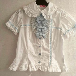 アンジェリックプリティー(Angelic Pretty)のangelic pretty サックスリボンブラウス(シャツ/ブラウス(半袖/袖なし))