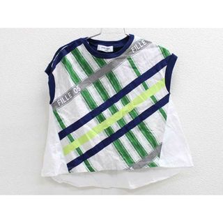 ▽コムサ・フィユ/COMME CA FILLE▽120cm フレンチスリーブカットソー/ノースリーブカットソー 薄グレー×マルチカラー【中古】子供服 キッズ kids 女の子 夏 616032 tops(Tシャツ/カットソー)