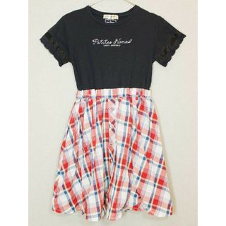 ポンポネット(pom ponette)の[ポンポネット/pom ponette]140cm 半袖ワンピース 濃紺×ブルー【中古】子供服 キッズ kids ジュニア 女の子 夏 606032 onepi(Tシャツ/カットソー)