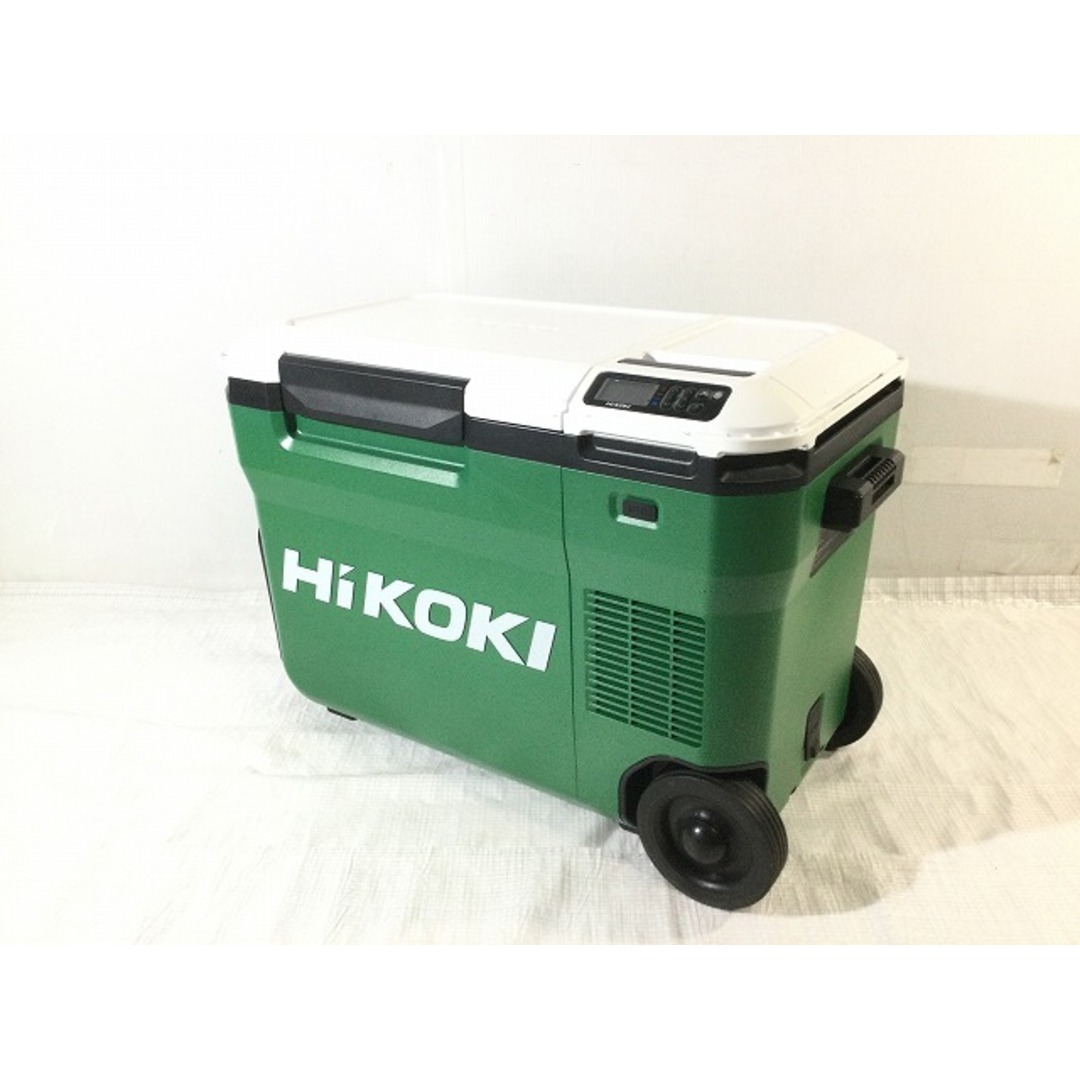 日立(ヒタチ)の☆中古品☆HiKOKI ハイコーキ 18V コードレス冷温庫 UL18DB 本体+アダプター アグレッシブグリーン 87233 自動車/バイクのバイク(工具)の商品写真