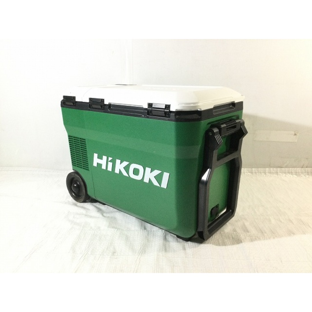 日立(ヒタチ)の☆中古品☆HiKOKI ハイコーキ 18V コードレス冷温庫 UL18DB 本体+アダプター アグレッシブグリーン 87233 自動車/バイクのバイク(工具)の商品写真