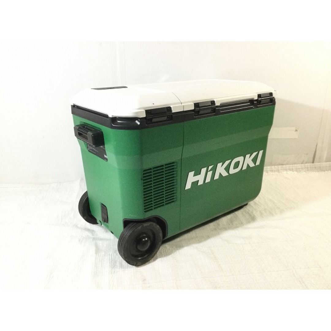 日立(ヒタチ)の☆中古品☆HiKOKI ハイコーキ 18V コードレス冷温庫 UL18DB 本体+アダプター アグレッシブグリーン 87233 自動車/バイクのバイク(工具)の商品写真