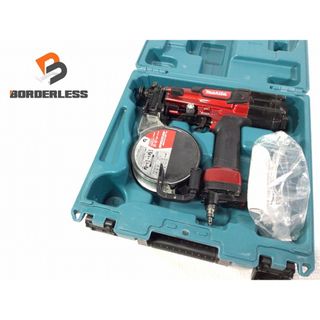 マキタ(Makita)の☆中古品☆ makita マキタ 32mm 高圧エアビス打ち機 AR320HR 赤/レッド エアーツール 釘打ち機 内装業 大工道具 87076(工具)