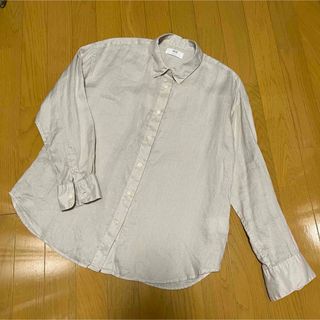 ユニクロ(UNIQLO)のユニクロ　プレミアムリネンシャツ　ベージュ　M(シャツ/ブラウス(長袖/七分))