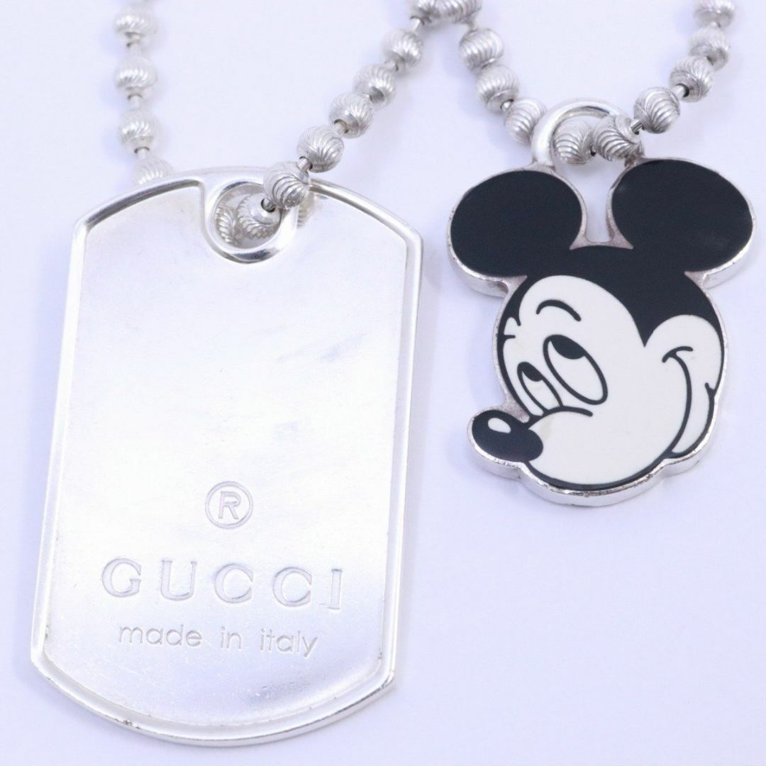 Gucci(グッチ)のGUCCI×DISNEY グッチ×ディズニー ミッキーマウス ドッグタグ ボールチェーン ネックレス シルバー925 メンズのアクセサリー(ネックレス)の商品写真