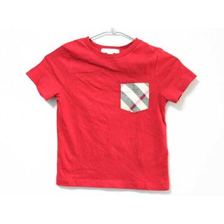 バーバリー(BURBERRY)の《バーバリー/BURBERRY》104cm 半袖Tシャツ/半袖カットソー 赤【中古】子供服 キッズ kids 男の子 夏 124032 tops(Tシャツ/カットソー)