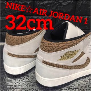 ナイキ(NIKE)のNIKE☆AIR JORDAN☆1 MID☆METALLIC GOLD☆32cm(スニーカー)