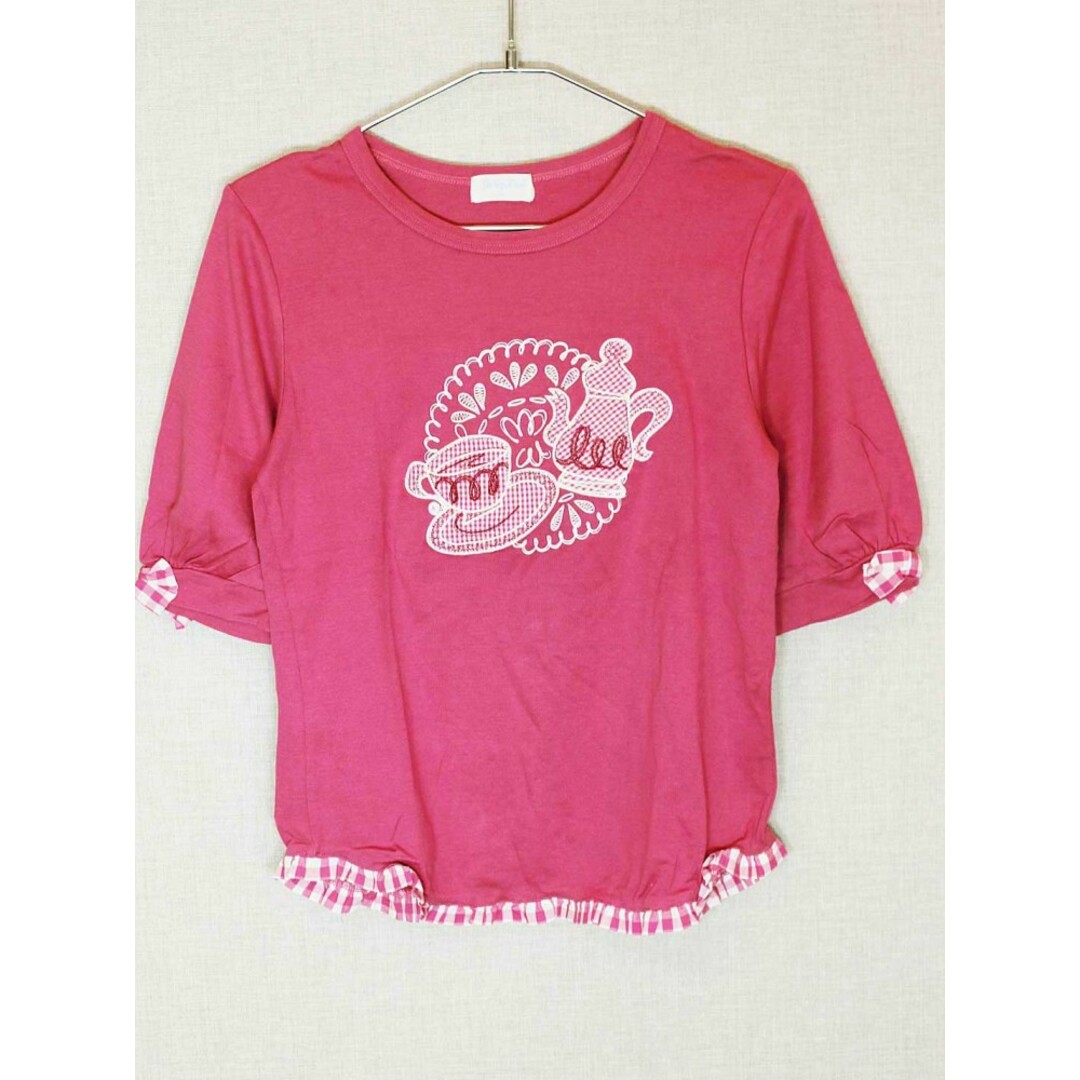 Shirley Temple(シャーリーテンプル)の[シャーリーテンプル/Shirley Temple]160cm 五分袖カットソー/半袖Tシャツ ピンク【中古】子供服 キッズ kids ジュニア 女の子 夏 815032 tops キッズ/ベビー/マタニティのキッズ服女の子用(90cm~)(Tシャツ/カットソー)の商品写真