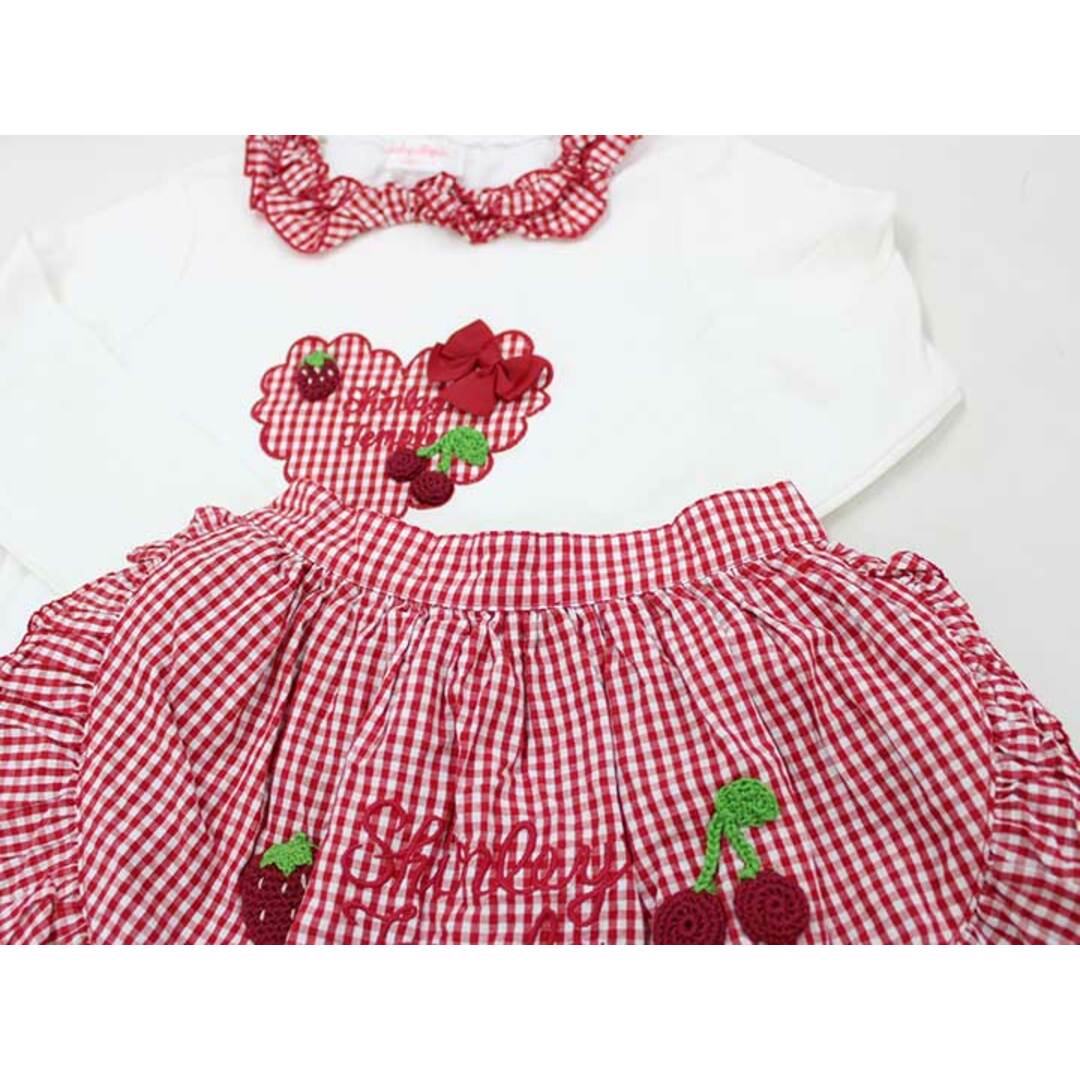 Shirley Temple(シャーリーテンプル)の【春物 新入荷!】▼シャーリーテンプル/Shirley Temple▼120cm カットソー×スカートセット 赤系×白 【中古】 子供服 キッズ kids 女の子 春秋 tops 113042 キッズ/ベビー/マタニティのキッズ服女の子用(90cm~)(Tシャツ/カットソー)の商品写真