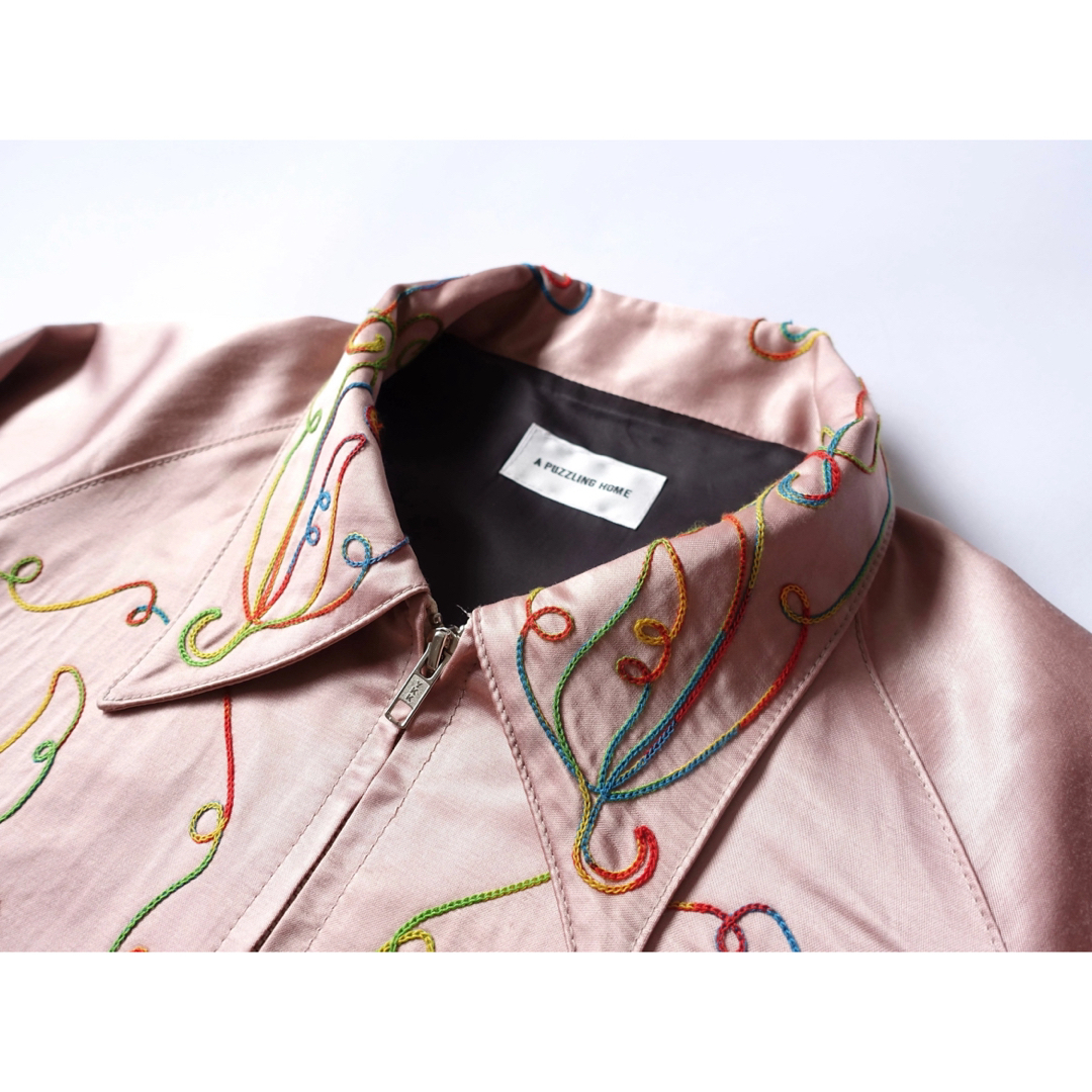 WACKO MARIA(ワコマリア)のRAINBOW EMBROIDERY WESTERN JACKET(pink) メンズのジャケット/アウター(ブルゾン)の商品写真