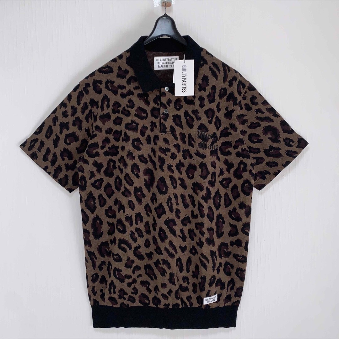 WACKO MARIA(ワコマリア)のL【WACKOMARIA】LEOPARD KNIT POLO／新品タグ付／送料込 メンズのトップス(ポロシャツ)の商品写真