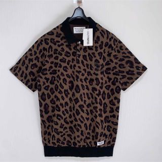 ワコマリア(WACKO MARIA)のL【WACKOMARIA】LEOPARD KNIT POLO／新品タグ付／送料込(ポロシャツ)