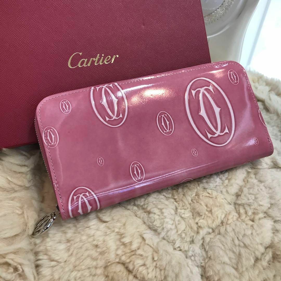 Cartier(カルティエ)の☆美品☆cartier　ハッピーバースデー　ラウンドファスナー長財布　ピンク レディースのファッション小物(財布)の商品写真