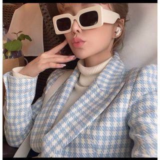 ZARA - ZARA 千鳥格子柄ダブルブレスト仕様ブレザー　ツイードジャケット