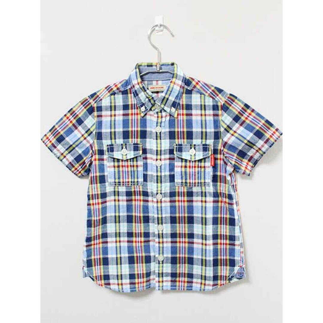 mikihouse(ミキハウス)の《ミキハウス/mikihouse》120cm 半袖シャツ ブルー系【中古】子供服 キッズ kids 男の子 夏 524032 tops キッズ/ベビー/マタニティのベビー服(~85cm)(シャツ/カットソー)の商品写真