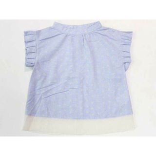 ハッカ(HAKKA)の☆ハッカキッズ/HAKKA kids☆110cm 半袖ブラウス 水色×白 【中古】子供服 キッズ kids 女の子 夏 906032 tops(シャツ/カットソー)