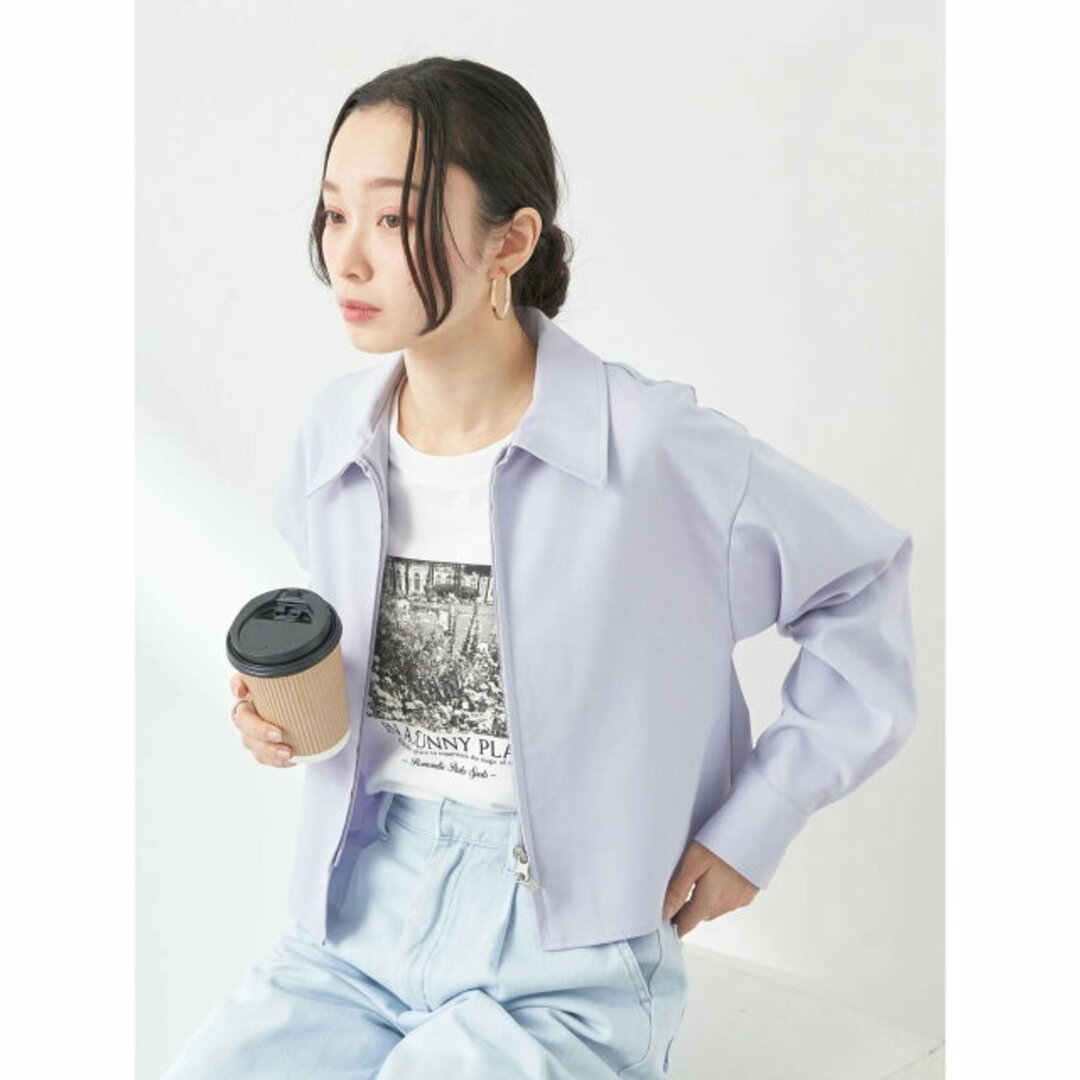 earth music & ecology(アースミュージックアンドエコロジー)の【パープル】ジップショートシャツ レディース/春/24SS レディースのトップス(シャツ/ブラウス(長袖/七分))の商品写真