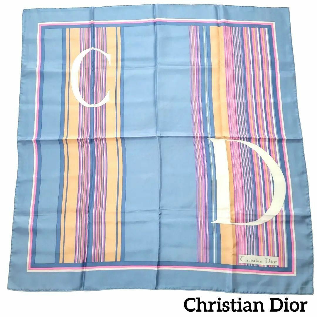 Christian Dior(クリスチャンディオール)のChristian Dior スカーフ  78×76 CD ライトブルー レディースのファッション小物(バンダナ/スカーフ)の商品写真